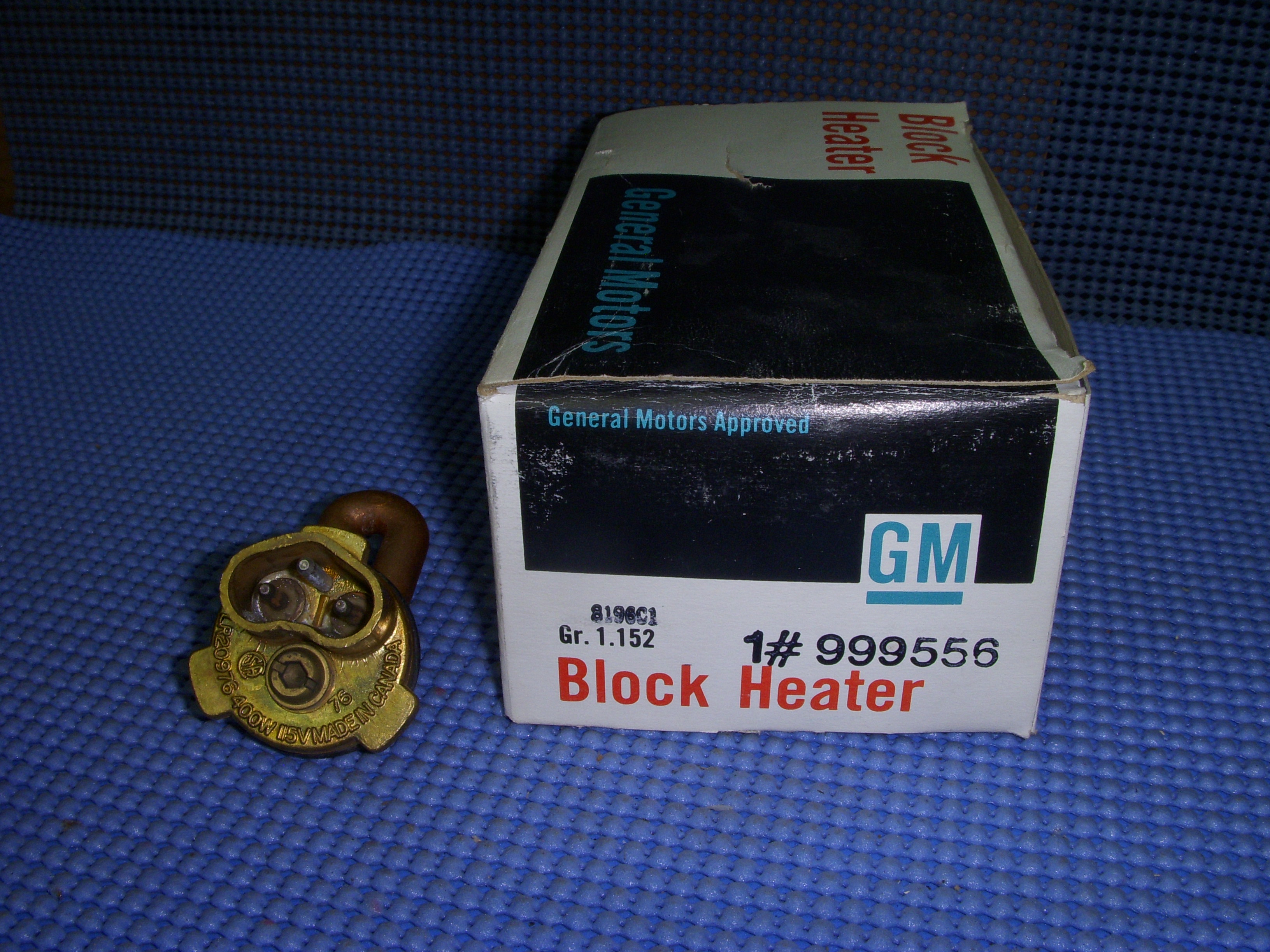 1987 - 1991 GM Engine Block Heater NOS # 999556